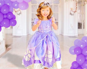Girls Lilac Princess Dress, Girls Lilac Glitter Gown, Girls Pageant Gown, Girls Costume Dress