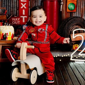 Custom Red Race Suit, Boys Racer Costume, Red Racer Suit, Racecar Suit, Kids Racecar Costume, image 1