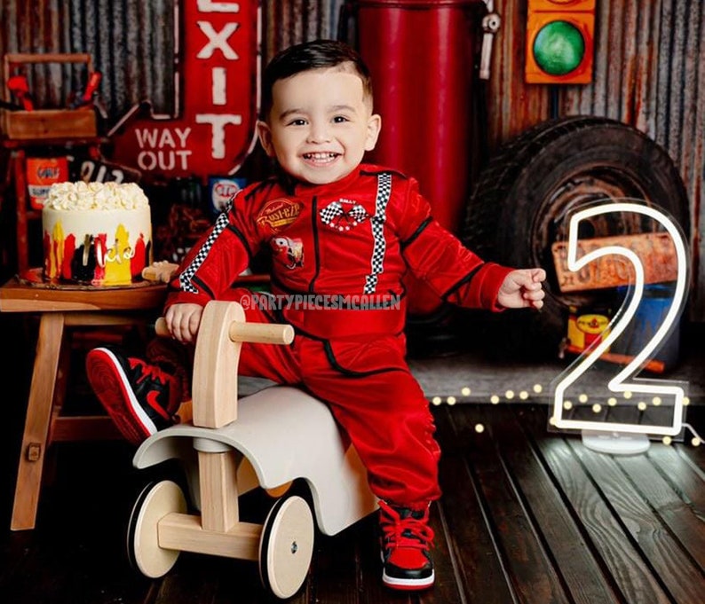 Custom Red Race Suit, Boys Racer Costume, Red Racer Suit, Racecar Suit, Kids Racecar Costume, image 1