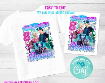 Zombies 3 Printable Shirt, Zombies 3 Birthday Shirt, Addison and Zed Shirt File
