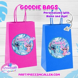 Lilo and Stitch Angel Party Favor Bags, Personalized Birthday Gift