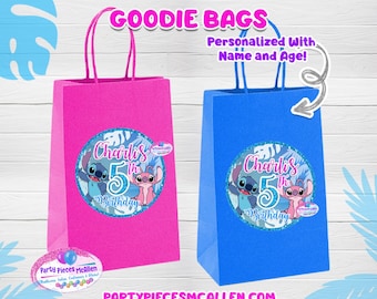 Bolsas de regalos de Stitch y Angel, bolsas de dulces de Stitch y Angel, bolsas de regalos de fiesta de Stitch y Angel, fiesta de cumpleaños de Stitch y Angel