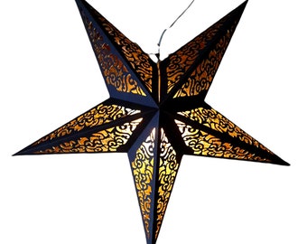 Chiselled Star Black and Gold 60cm