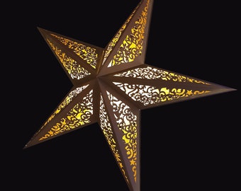 Chiselled Star Black and Gold 60cm