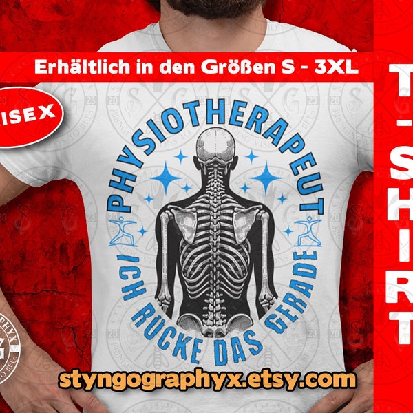 Physiotherapeut Geschenk | lustiges grafik t shirt | Physio Spruch | Ich rücke das gerade | Geschenk für ihn | Physiotherapie |