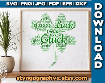 Word Cloud | shamrock svg | four leaf clover | lucky clover digital download