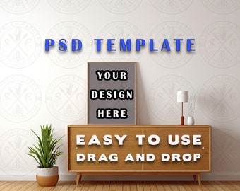 Instant Digital Download Photoshop Mockup Template, Drag & Drop PSD File for Creating Print Mockups