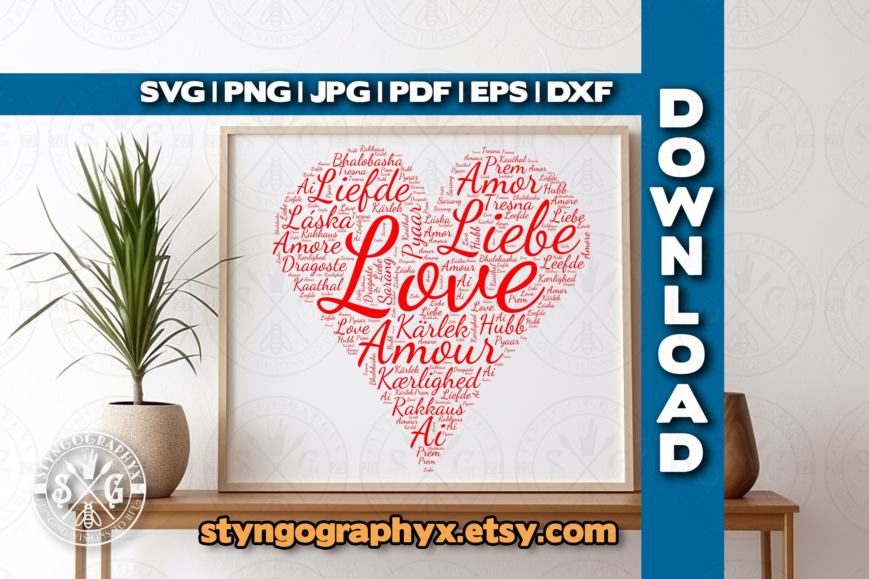 Love Word Cloud | bubble word | customizable | digital download for DIY projects