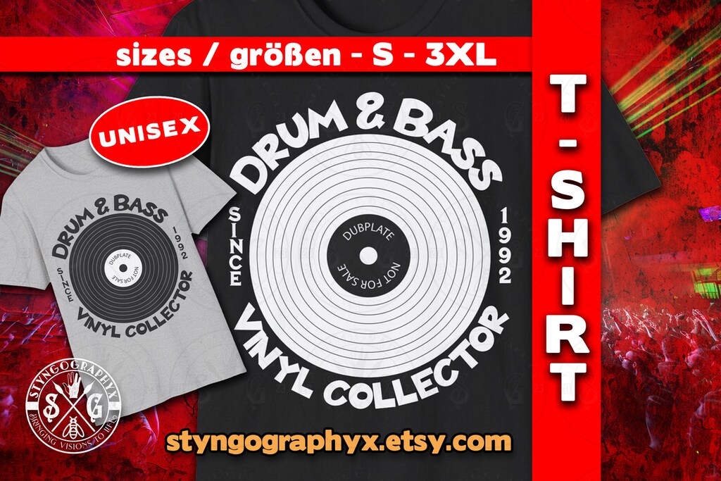 T-shirt Uomo Donna Batteria E DJ – Stampata Con Bass Drum & Console – Cotone 100% – Taglia X-Large (Nero)