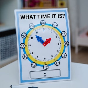 Druckbare Uhr für Kinder, PDF, Lernaktivitäten Kleinkind, Montessori-Materialien, Kindergarten Homeschool Preschool Curriculum