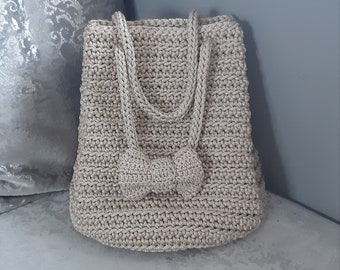 Crochet tote bag, Handmade handbag, Casual bag