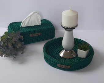 Decorative tray, Crochet serving tray, Tray for items, Housewarming Gift