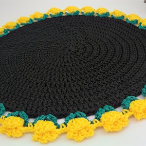 Crochet placemat, Handmade table mat, "Tulips"