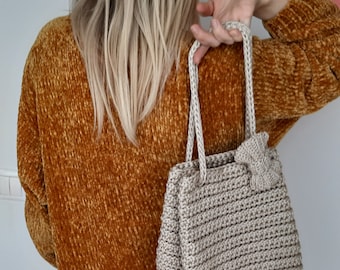 Crochet tote bag, Handmade handbag, Casual bag