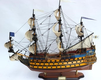 the collectible wooden boat model - the SOLEIL ROYAL very high finish - length: 71 cm