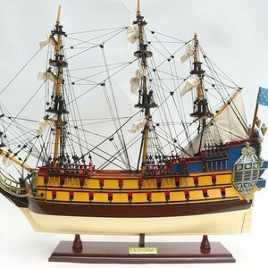 Wooden Boat Model - THE UNICORN - TINTIN - Length 62 Cm - Sails