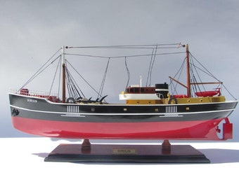 wooden boat model - LE SIRIUS - TINTIN - length: 63 cm