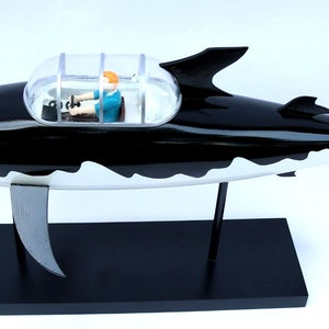 wooden and resin submarine boat model LE SHARK TINTIN length: 51 cm image 2