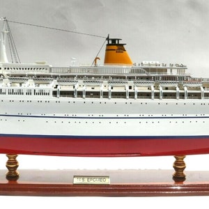 wooden ship model - MS EPOMEO ocean liner - TINTIN length: 80 cm