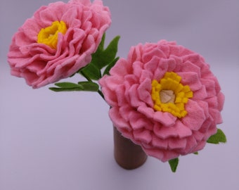 Peony Felt Flower Stem