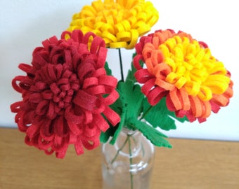 Chrysanthemum Felt Flower Stem