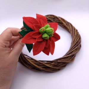 Tallo de flor de fieltro de Poinsettia