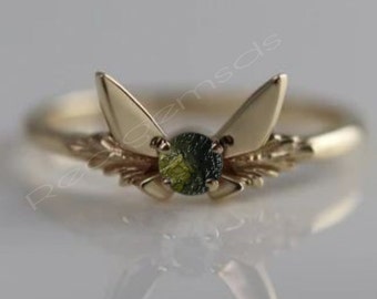 Moldavite Ring, Hidden Moldavite Ring, Unique Moldavite Ring, meteorite ring, Authentic Moldavite, Handmade Ring, Christmas gift Silver Ring