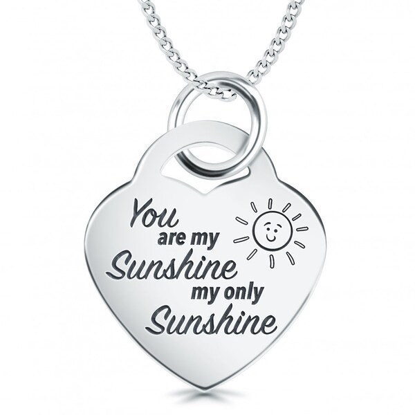 Personalised You Are My Sunshine Necklace, 925Sterling Silver