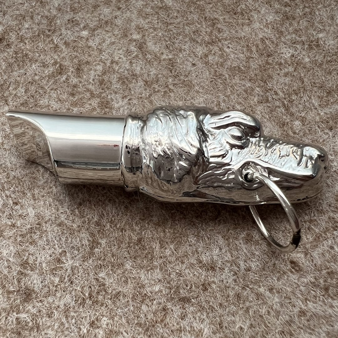 Gun Dog Whistle, Personalised, Sterling Silver, Real Working Whistle