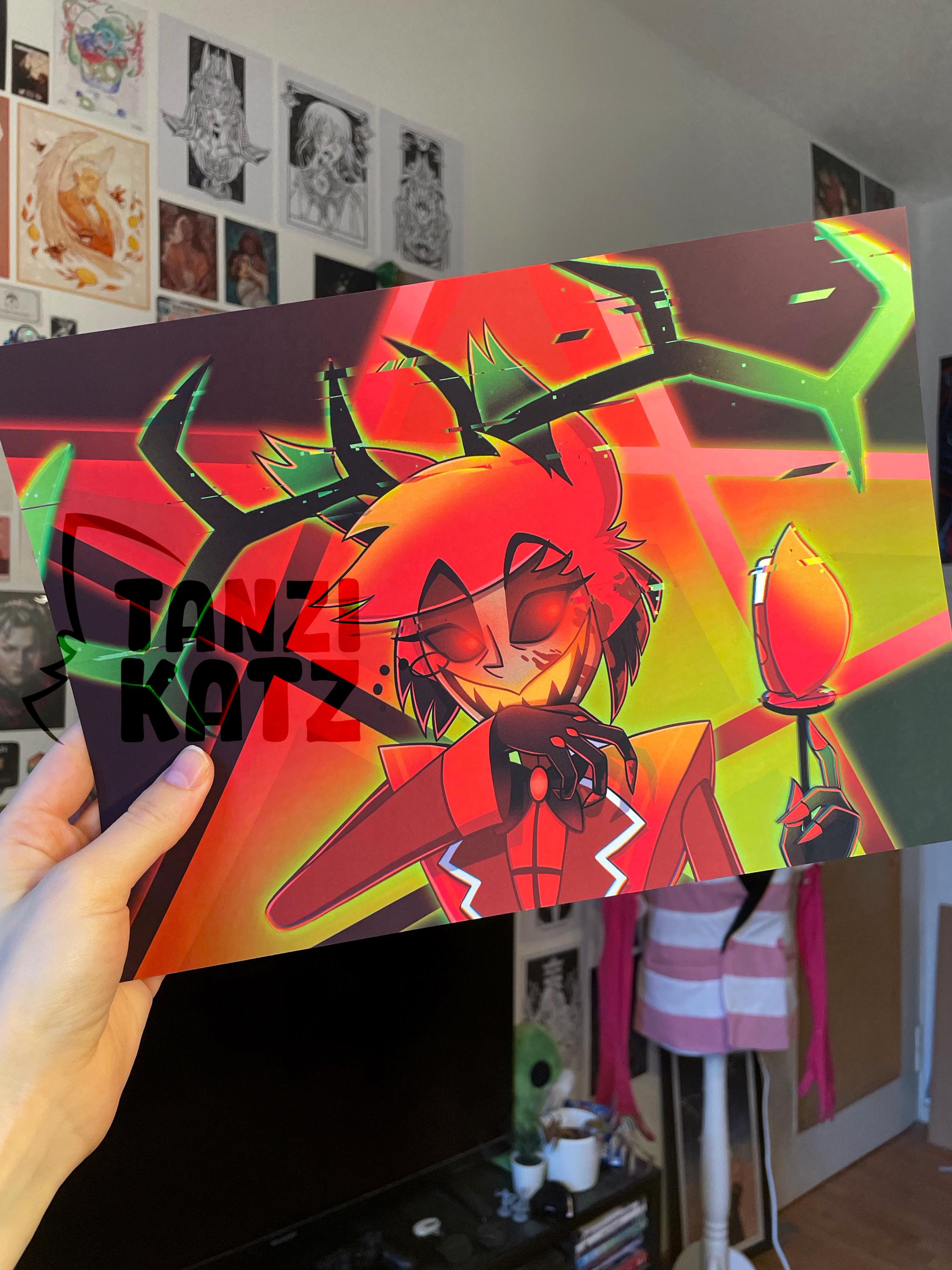 Demonic Alastor Art Print - Hazbin Hotel Fanart A4/A5 // Tanzikatz - Etsy