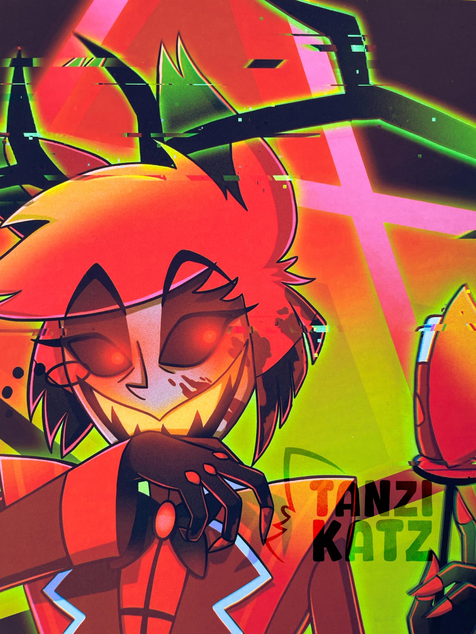 Demonic Alastor Art Print - Hazbin Hotel Fanart A4/A5 // Tanzikatz - Etsy