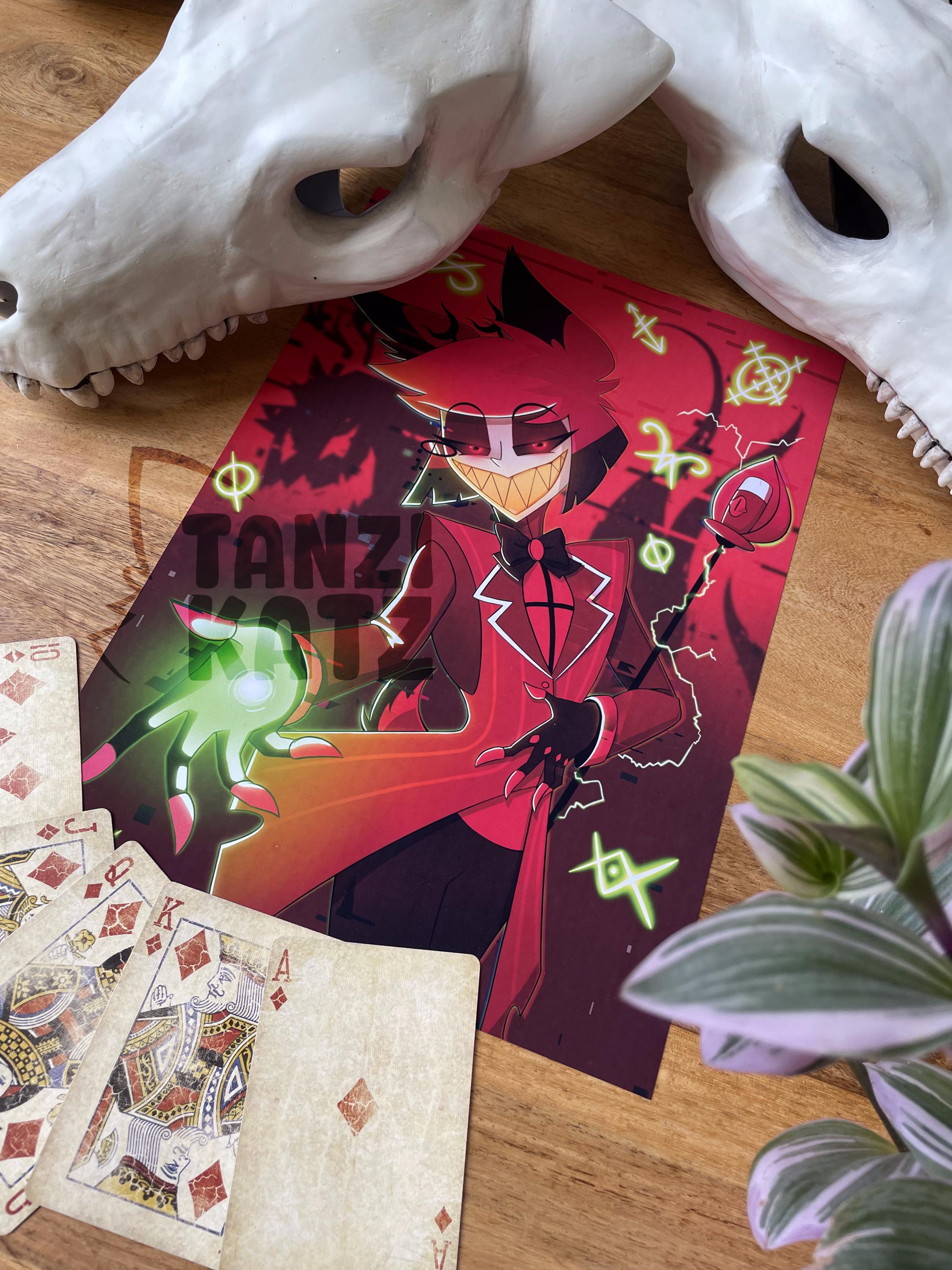 Alastor Art Print - Hazbin Hotel Fanart A4/A5 // Tanzikatz - Etsy