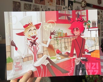 May include: A cartoon illustration of two characters in a kitchen. One character is wearing a white suit with a red bow tie and a crown. The other character is wearing a red dress with a white apron. The text "FANZI KATZ" is visible in the bottom right corner of the image.