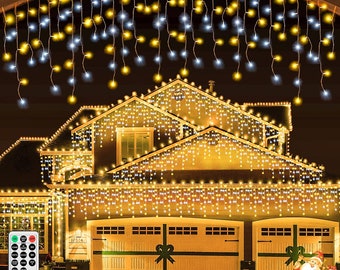 14m/43.93ft Xmas Decorations Fairy Light Mains Powered String Warm+Cool White Waterproof with Mains
