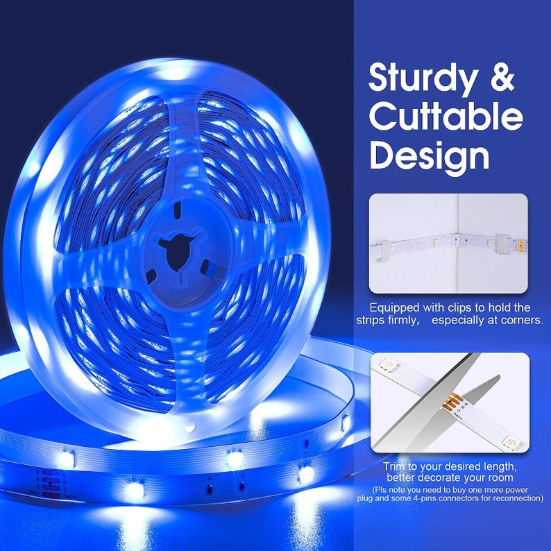 Led Strip Light 10m Music Sync RGB Bluetooth App Remote Control 24V Power Supply Plug Full Kit image 3