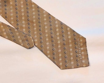 Vintage Silk brown beige Tie with dots|Retro Men's Gift,Neck Tie|Wedding accessory|Necktie  Silk,Made in 100% Silk