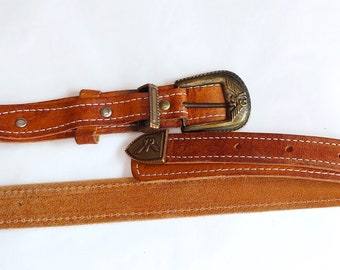 Vintage Unisex Distressed Boho Grunge Brown Genuine Leather  display picture 3
