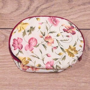 Mini billetera floral vintage, bolso retro, bolsa con cremallera floral boho, bolso de cambio de moneda, floral boho, almacenamiento para cosméticos, regalo para niña