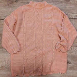 Vintage United colors of benetton peach pink woolrich sweater, Retro knit top, pullover sweater,knitted wool jumper,cardigan
