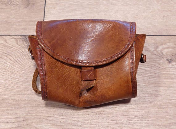 Vintage leather  brown bag,Retro Crossbody Shoulder bag,Vintage Minimalist bag,Small leather purse women, Flat Handbag Vintage