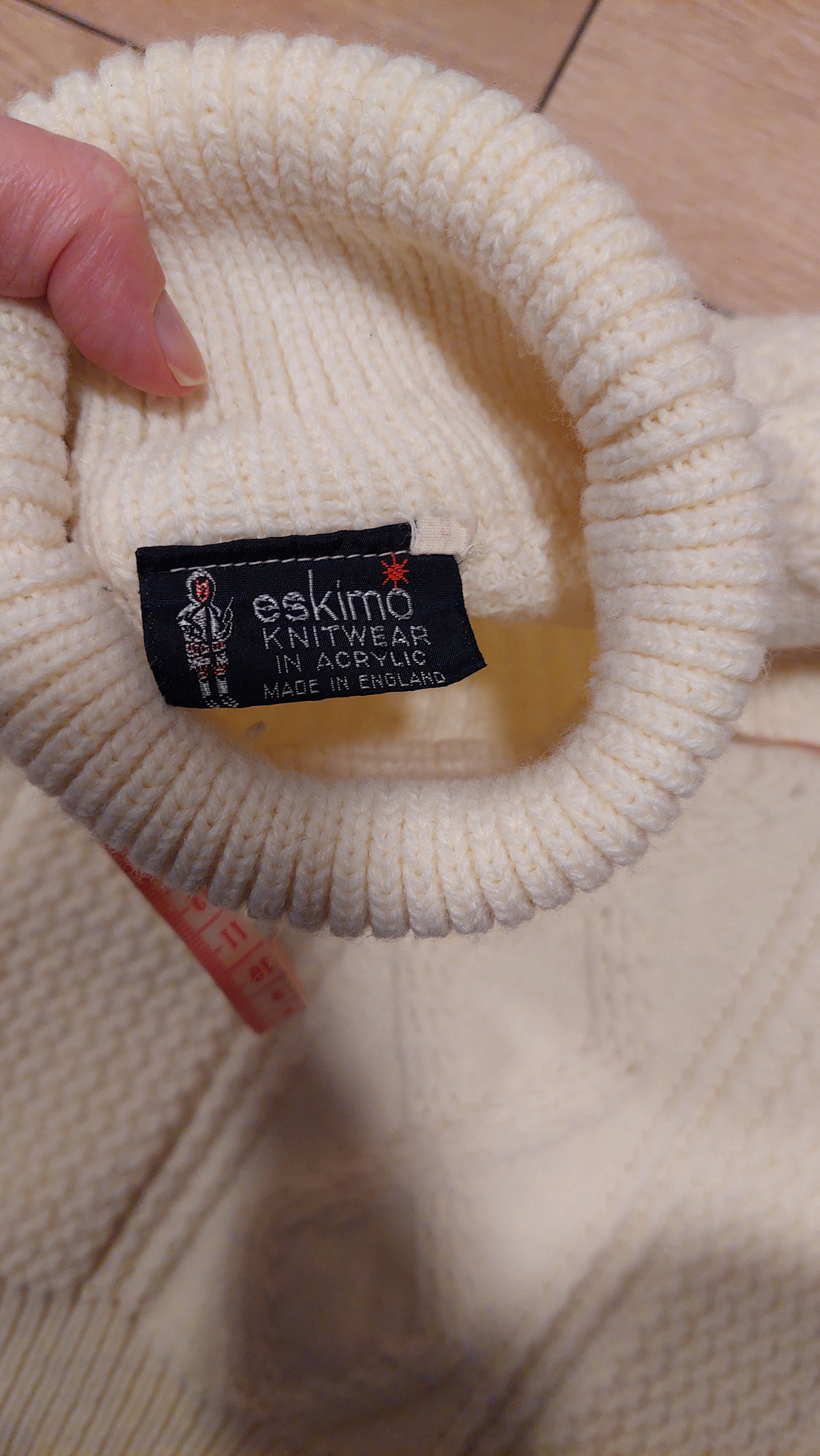 Vintage Eskimo Knitwear Sweater Nordic Ski, White acrylic fisherman style pullover,Soft Cozy knit turtle neck cardigan,Made in England, S Vintage Eskimo Knitwear Sweater Nordic Ski, White acrylic fisherman style pullover,Soft Cozy knit turtle neck cardigan,Made in England, S