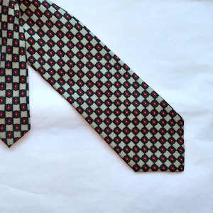 Vintage zijden stropdas met bloemen|Retro herencadeau, stropdas met abstracte print|Trouwaccessoire|Stropdas zijde, 100% zijde
