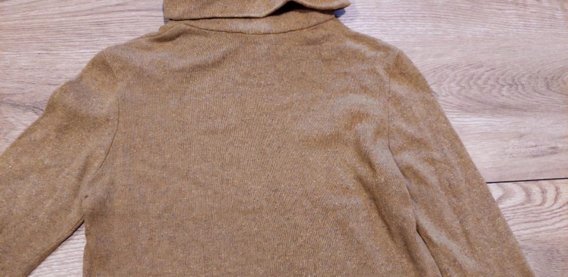 Vintage wool brown knit turtle neck sweater,pullover,Retro cozy pullover,sleeve knitted jumper,Wool knit,Size Small/Medium, foto 2 di 5
