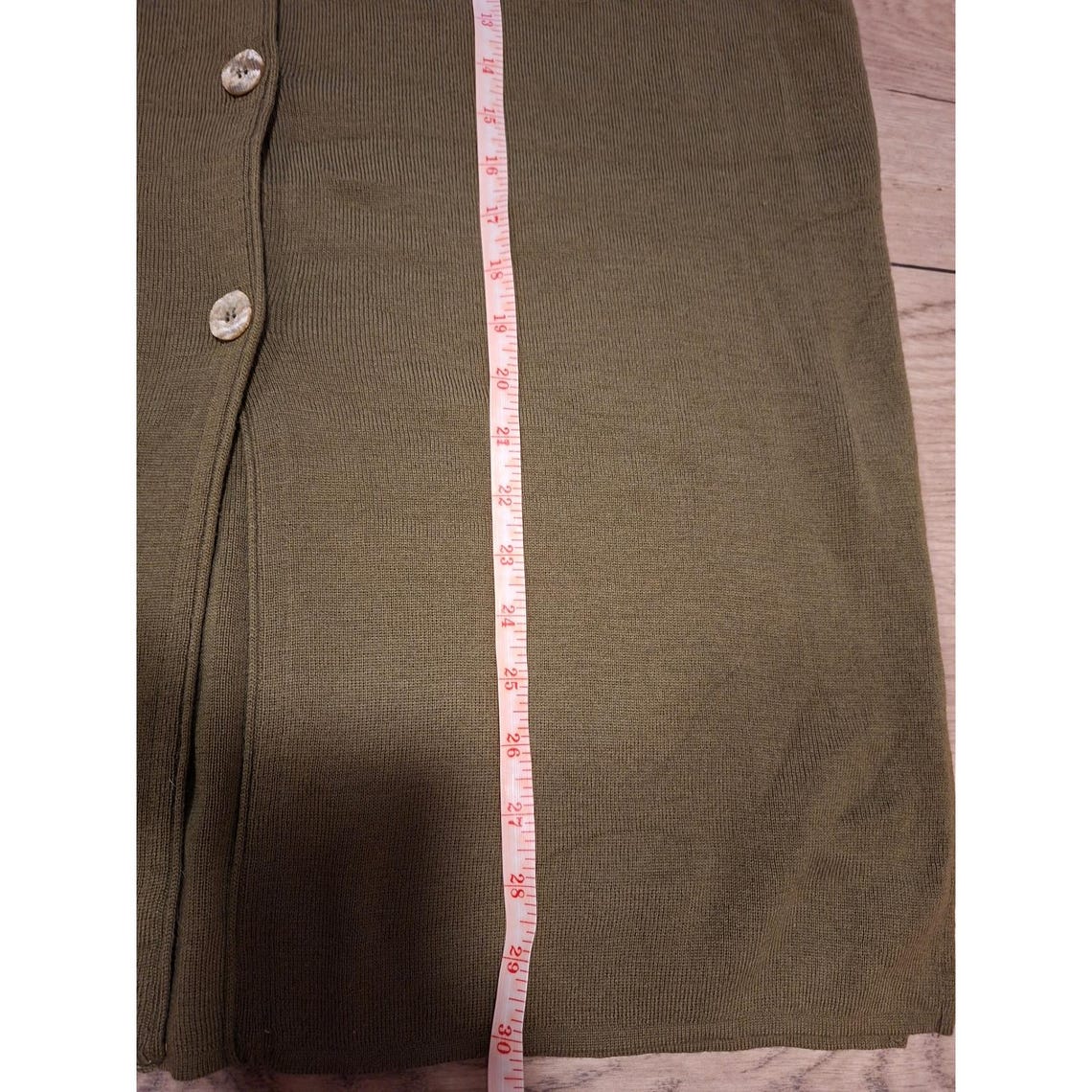 Vintage Olive Green Merino Wool Blend Button Front Sleeveless Vest Sweater, foto 4 di 5