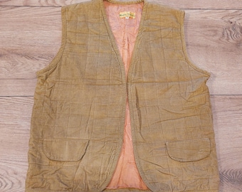 Vintage 90s 80s cozy brown sand velvet vest top, Retro V-neck open front,Sleeveless top,holiday western safari outfit, fall, autumn