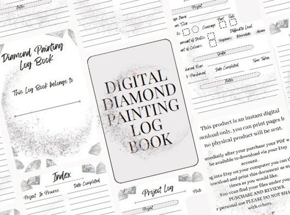 Diamond Painting Log Book & Journal, Keep Your Diamond Art Records, Digital  Download Diamond Painting Planner, Digital Download Journal 