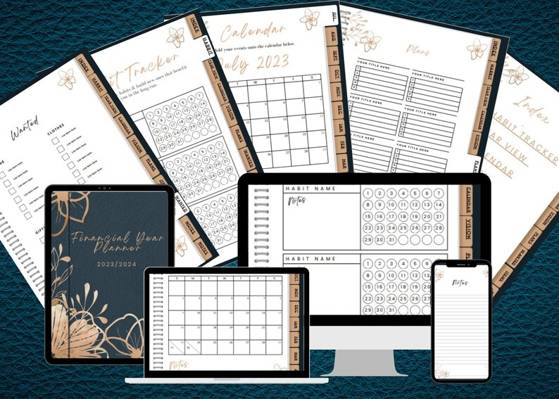 Digital Hyperlinked Planner 2023 2024 Financial Year Planner - Etsy