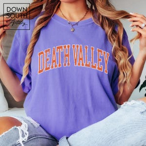 Death Valley Comfort Colors T-Shirt for Tigers Game Day in Clemson, Vintage Distressed Clemson Death Valley Tee, Retro Clemson Top