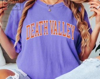 Death Valley Comfort Colors T-Shirt for Tigers Game Day in Clemson, Vintage Distressed Clemson Death Valley Tee, Retro Clemson Top