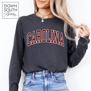Vintage South Carolina Long Sleeve T-Shirt, Distressed Carolina Tshirt, South Carolina Shirt Game Day Shirt, South Carolina Gift